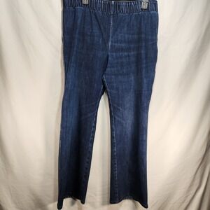 Soft Surroundings Womens Jeans Size L Pull‎ On Blue Denim Stretch Stretch